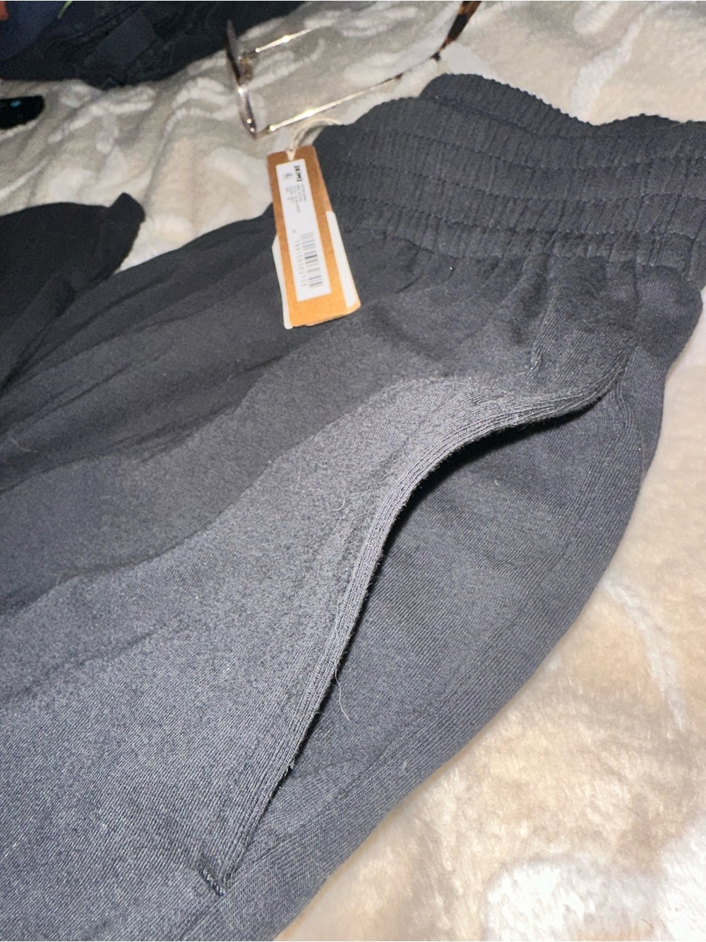 SKIMS Black Soot Cotton Jersey Wide Leg Pant - NWT XS - Picture 4 of 5
